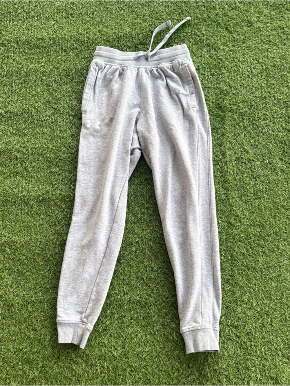 Under Armour Grey Rival Fleece Joggers Youth Small